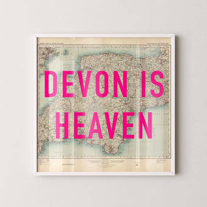 Devon Pop Art Map Print (square)