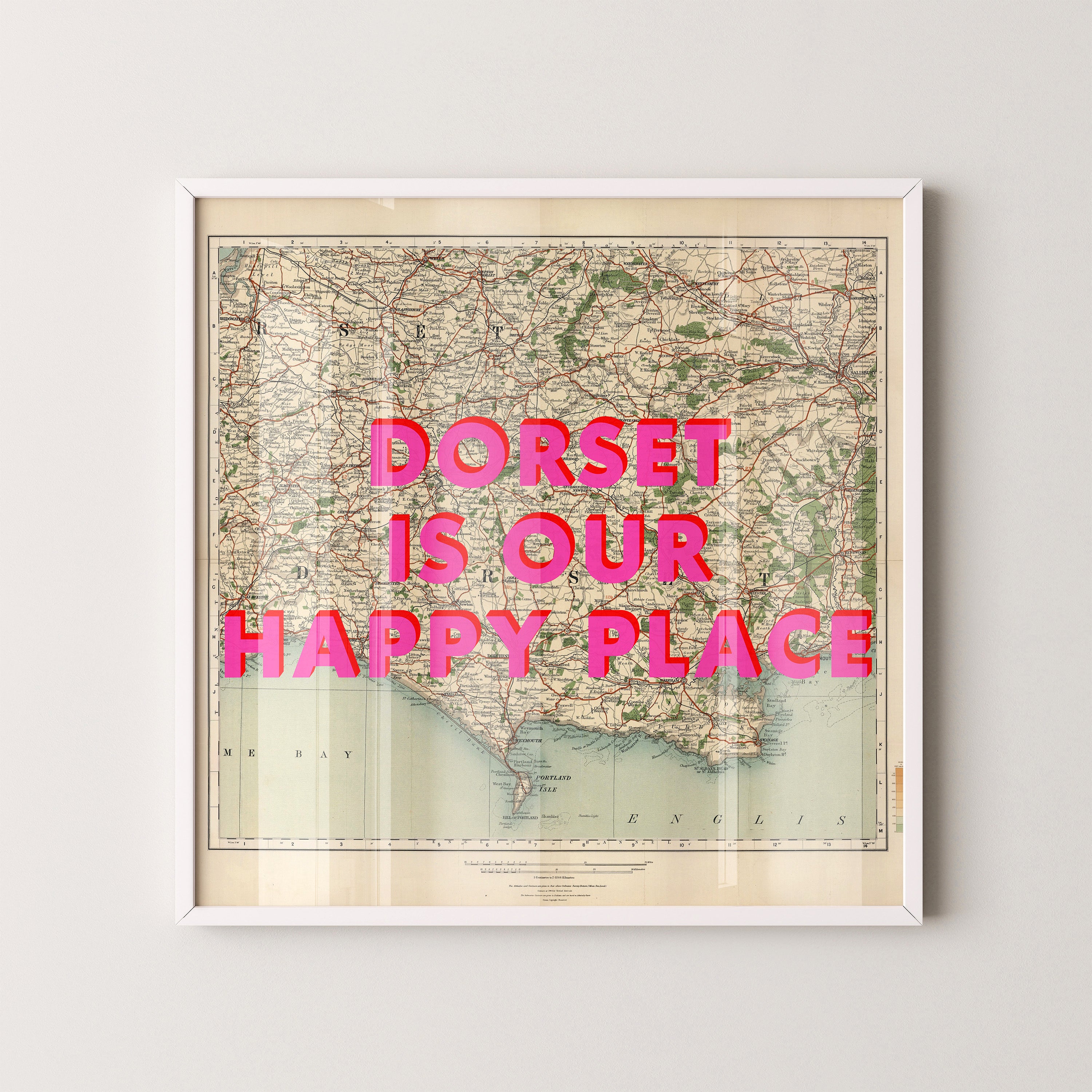 Dorset Pop Art Map Print (square)
