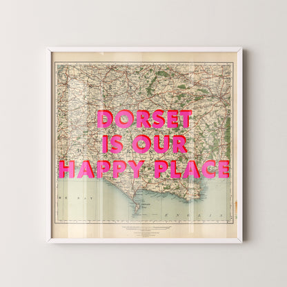 Dorset Pop Art Map Print (square)