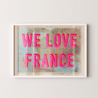 France Pop Art Map Print (landscape)