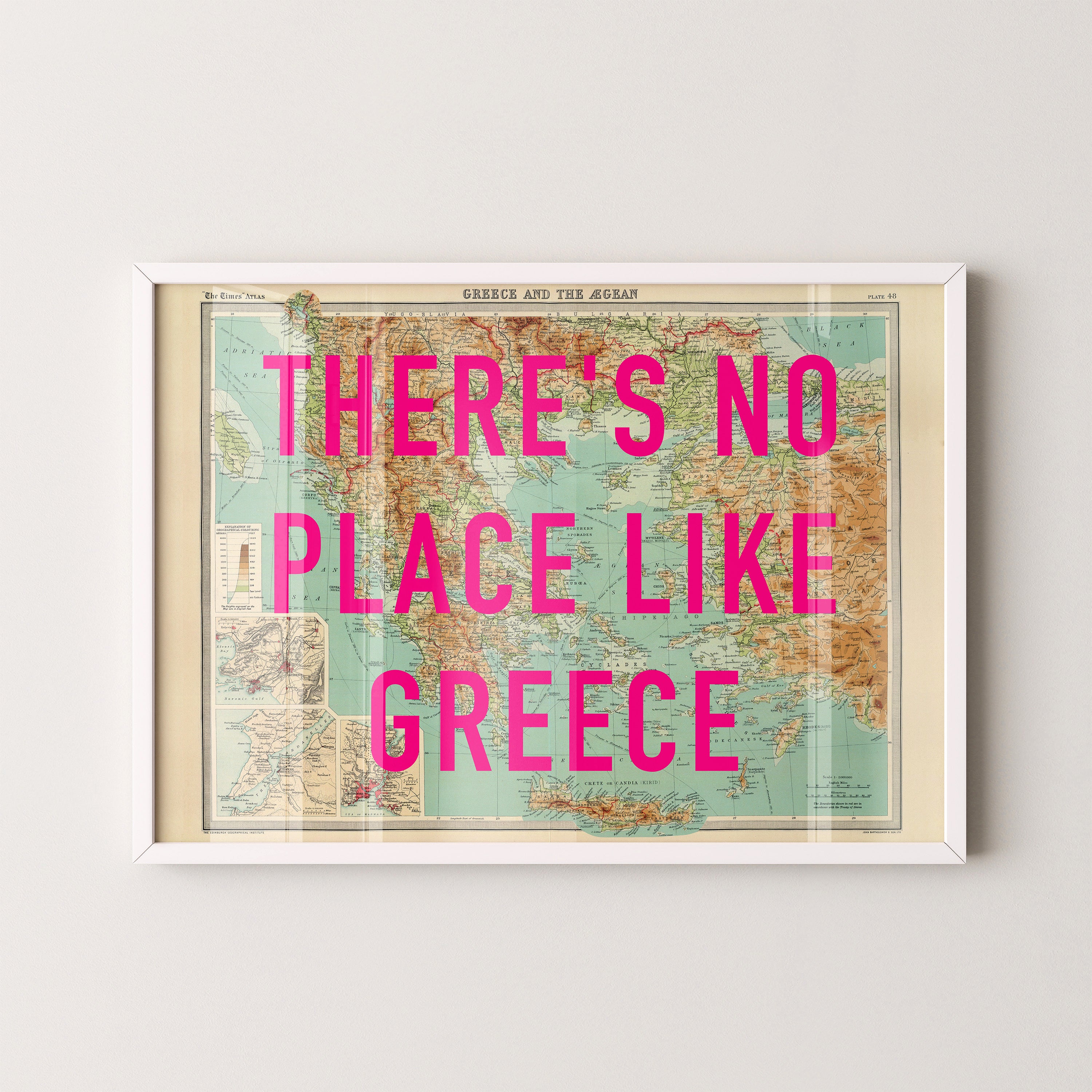 Greece Pop Art Map Print (landscape)