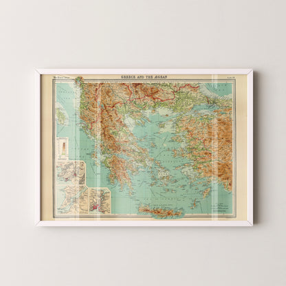 Greece Pop Art Map Print (landscape)