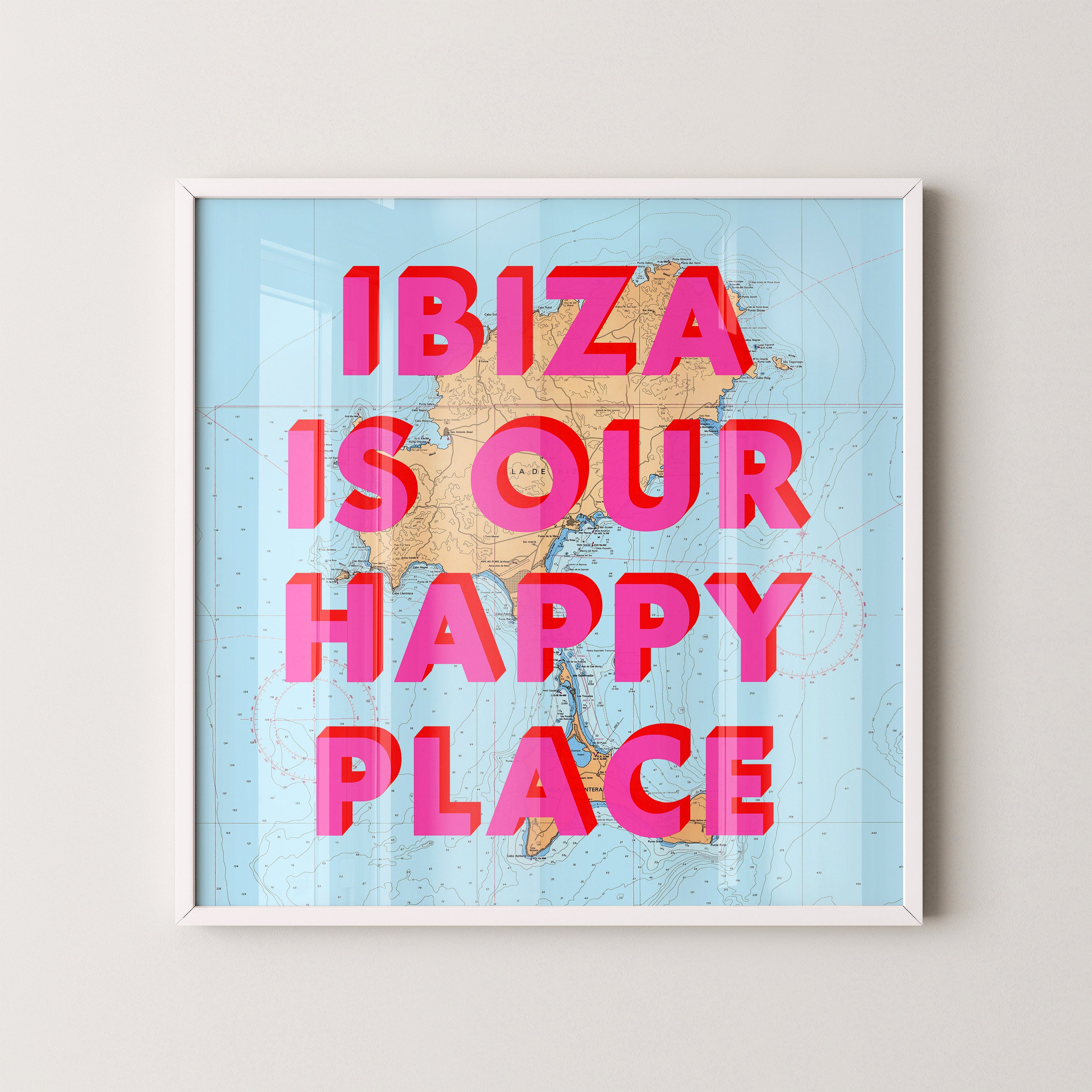 Ibiza Pop Art Map Print (square)