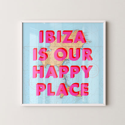 Ibiza Pop Art Map Print (square)