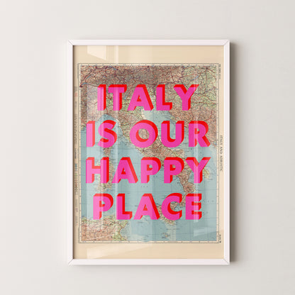 Italy Pop Art Map Print (portrait)