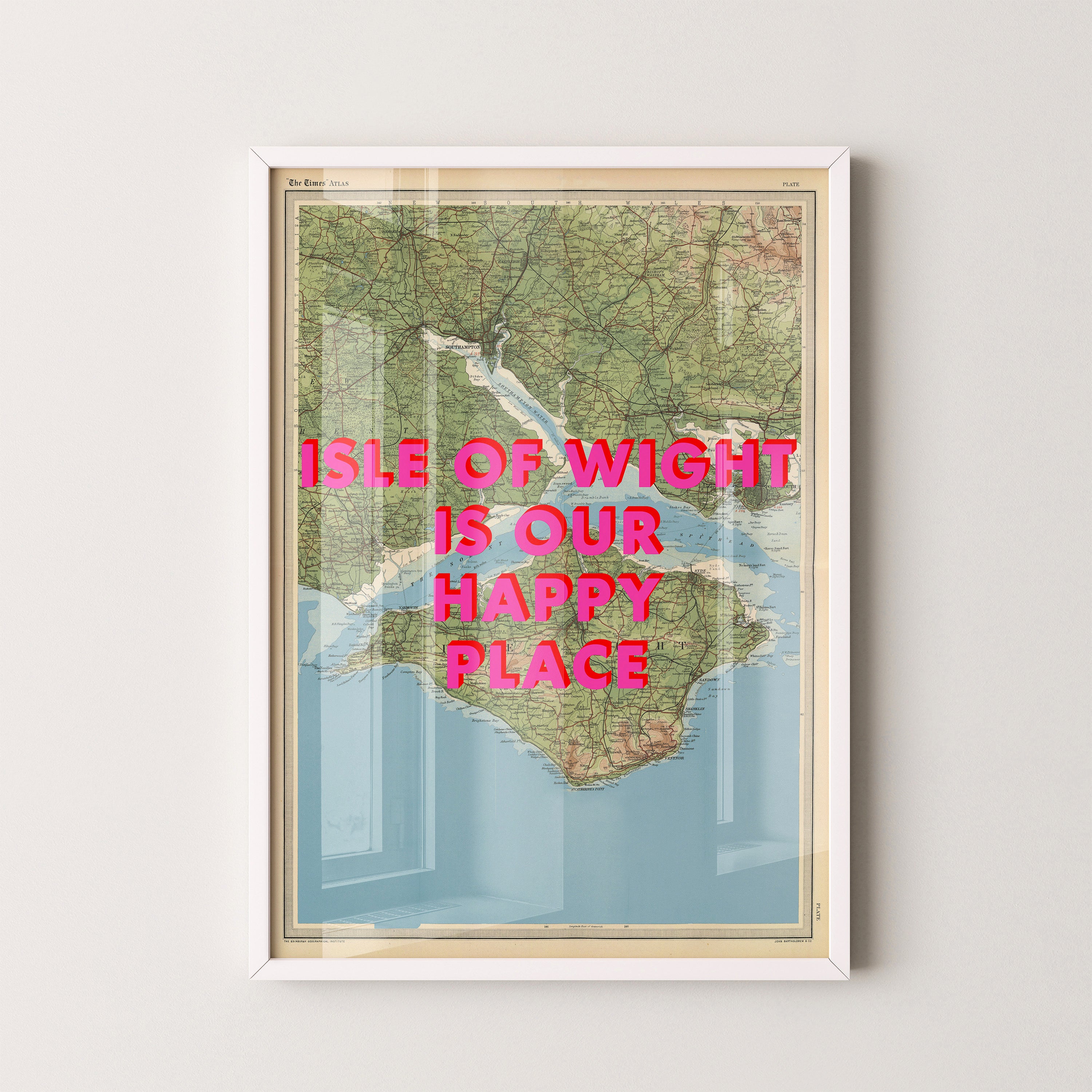 Isle Of Wight Pop Art Map Print (portrait)