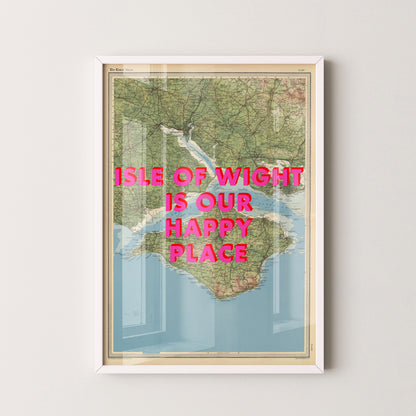 Isle Of Wight Pop Art Map Print (portrait)