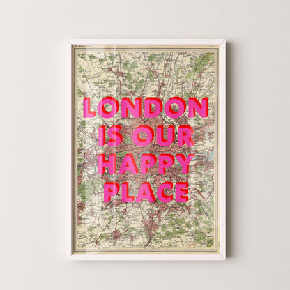 London Pop Art Map Print (portrait)