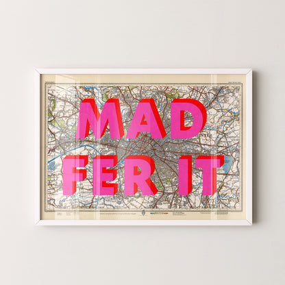 Manchester Pop Art Map Print (landscape)