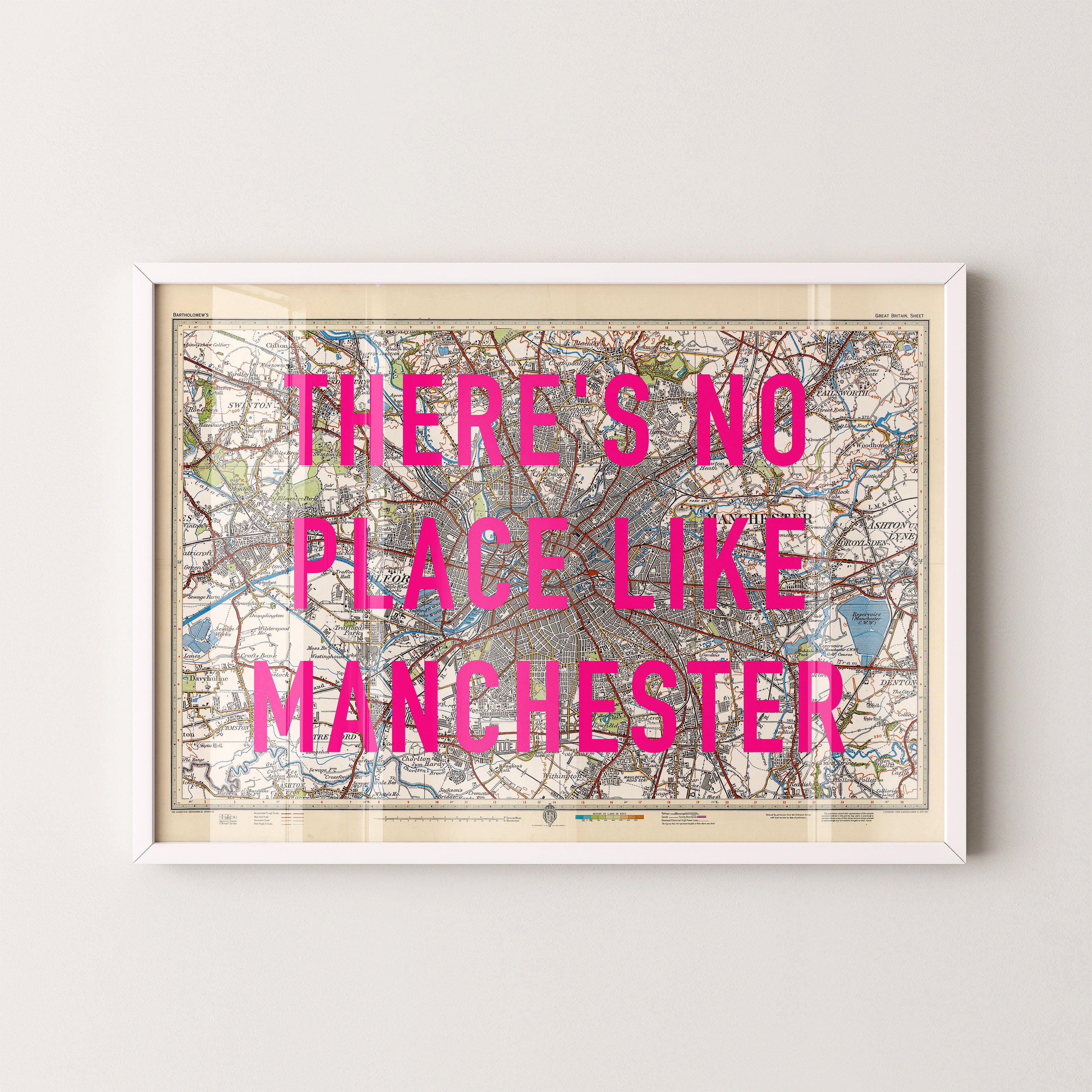 Manchester Pop Art Map Print (landscape)