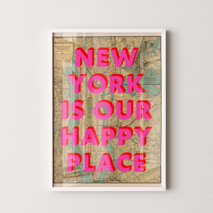 Manhattan New York Pop Art Map Print (portrait)