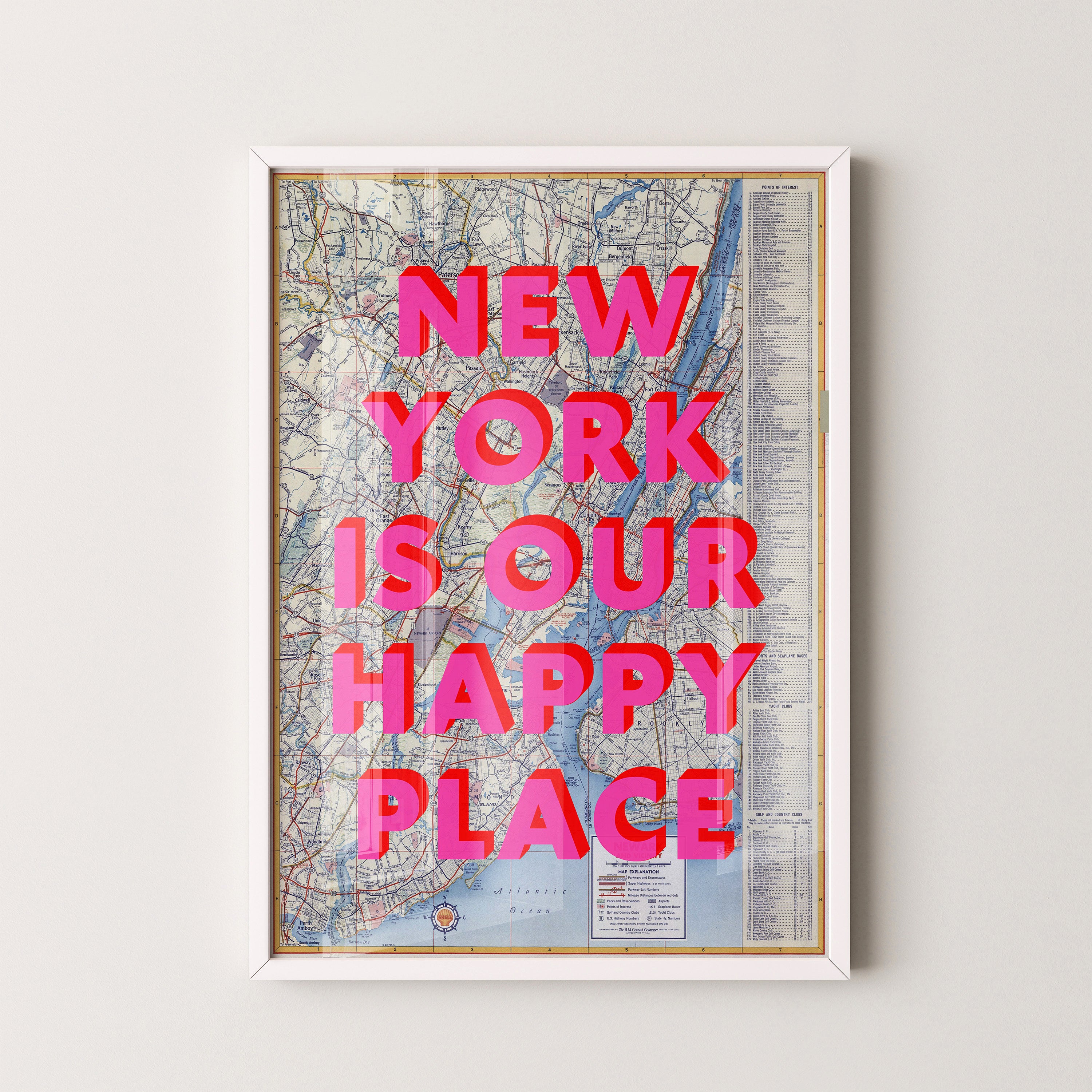 New York Pop Art Map Print (portrait)