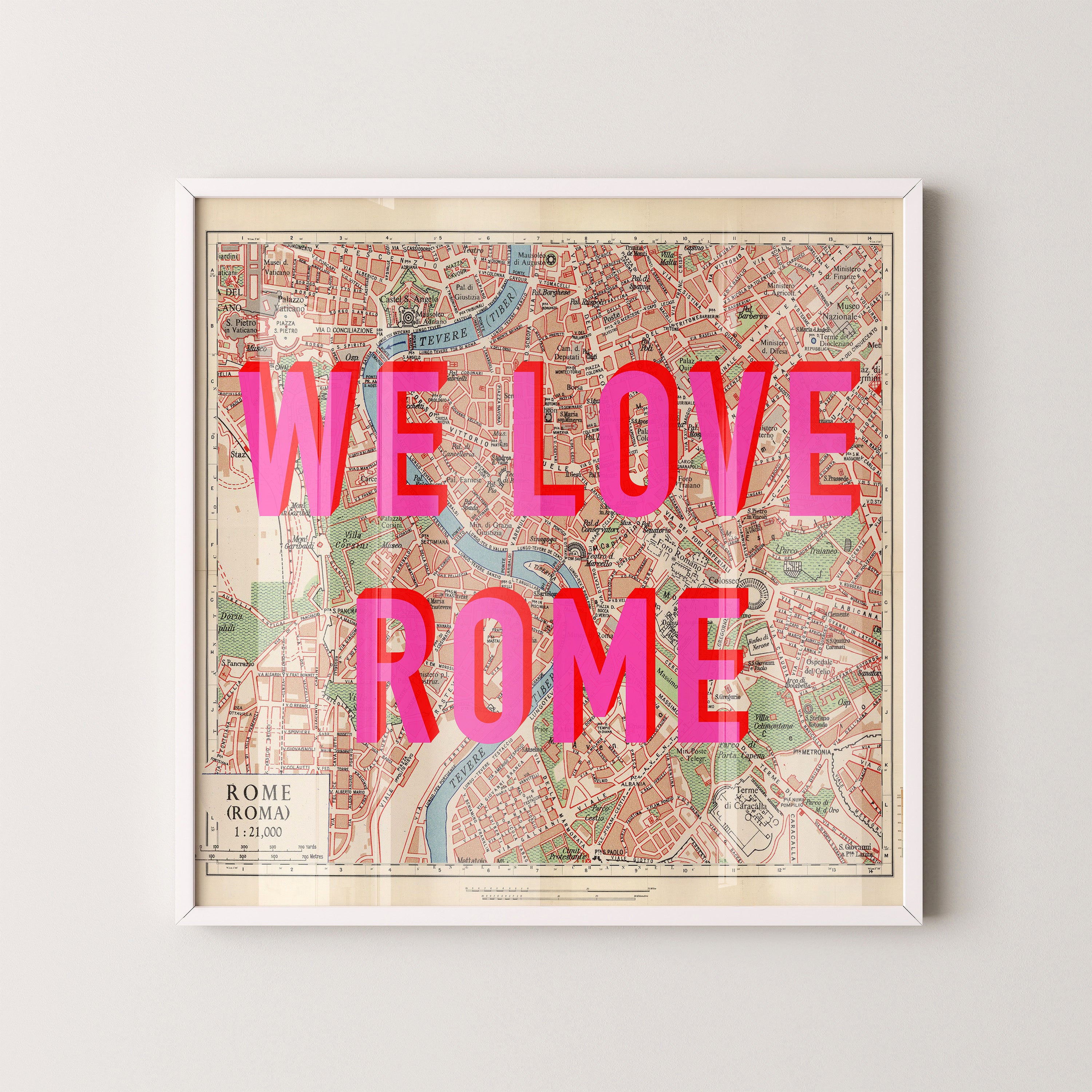 Rome Pop Art Map Print (square)