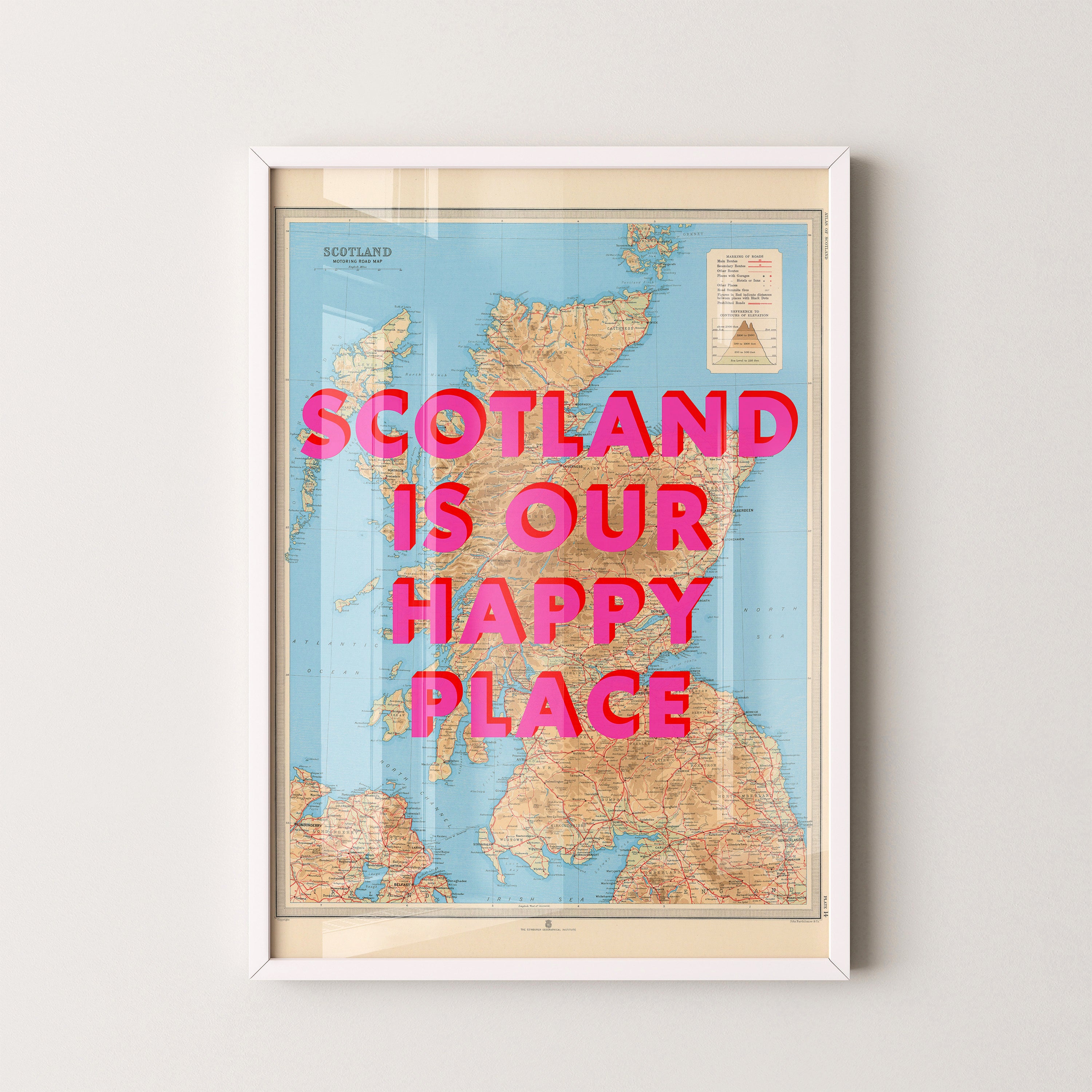 Scotland Pop Art Map Print (portrait)