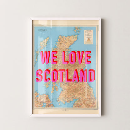 Scotland Pop Art Map Print (portrait)
