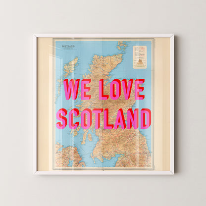 Scotland Pop Art Map Print (square)