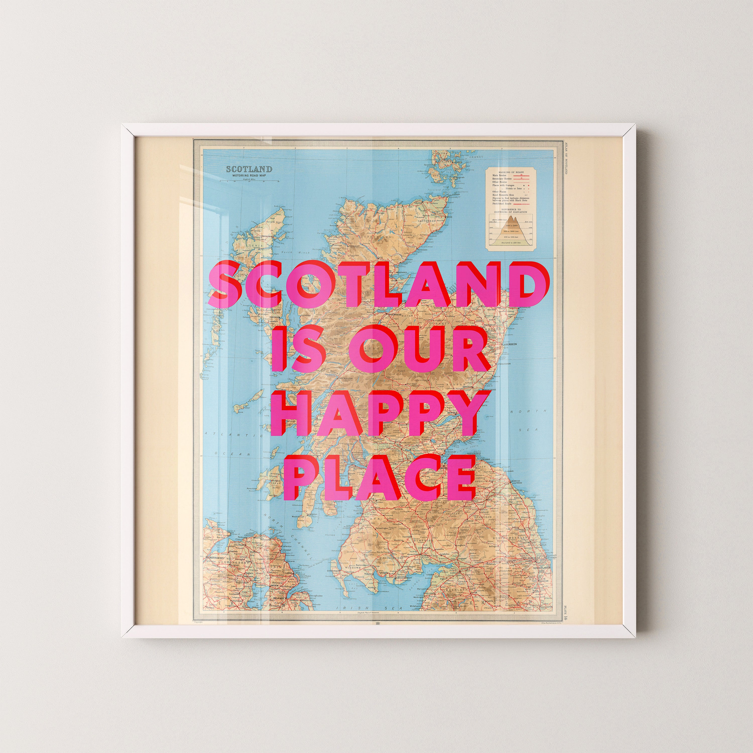 Scotland Pop Art Map Print (square)