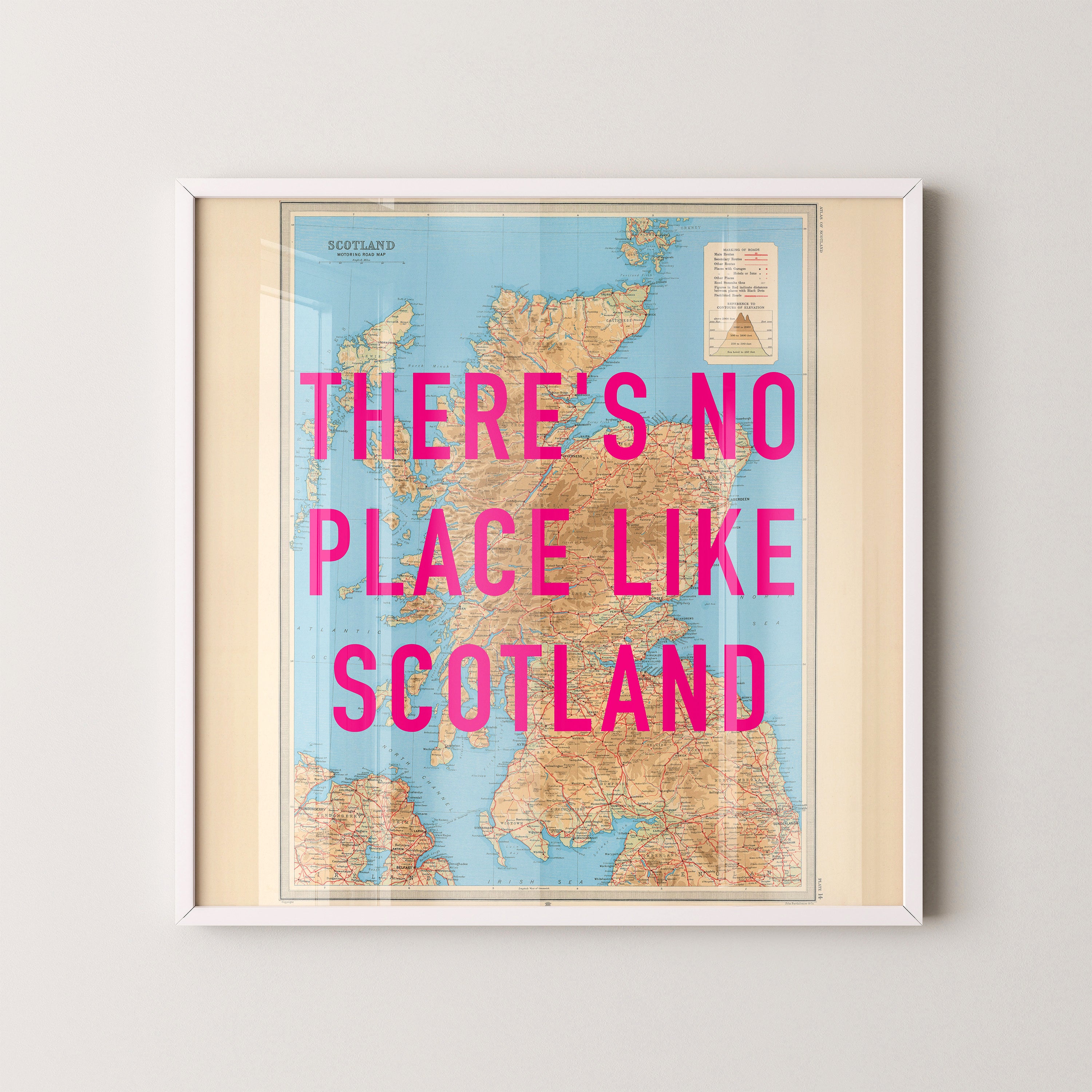 Scotland Pop Art Map Print (square)