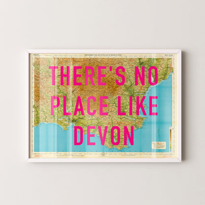 South Devon Pop Art Map Print (landscape)