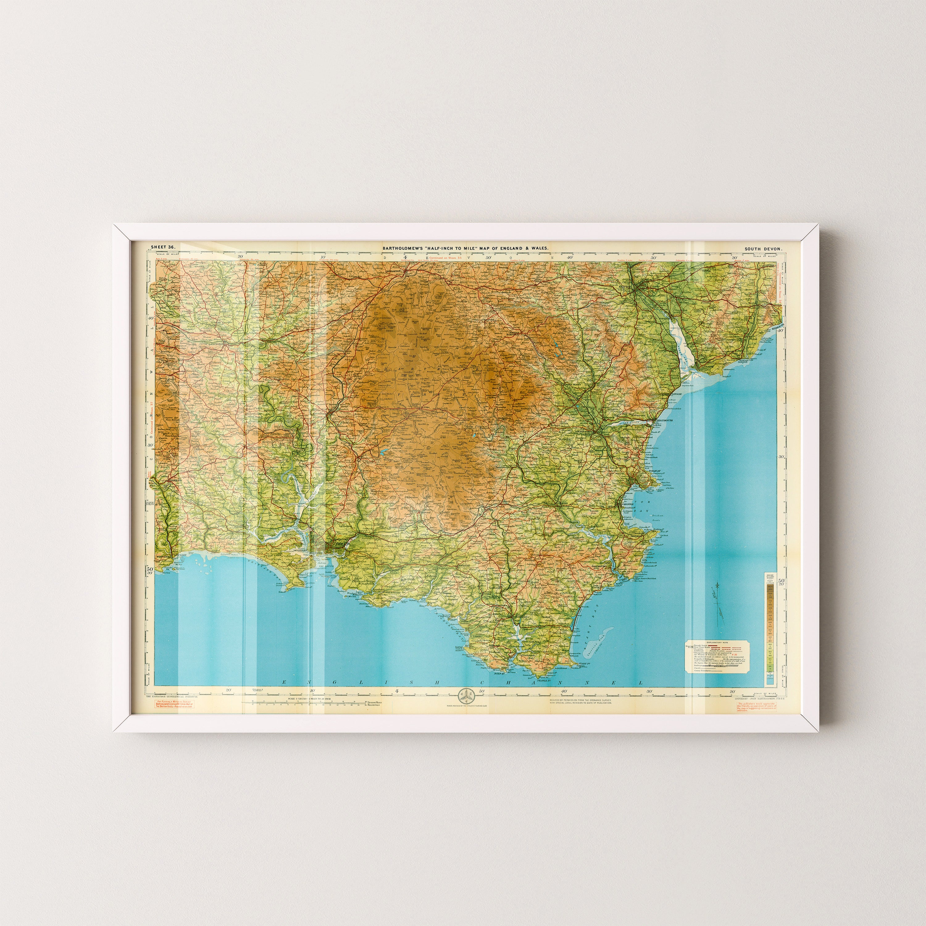 South Devon Pop Art Map Print (landscape)
