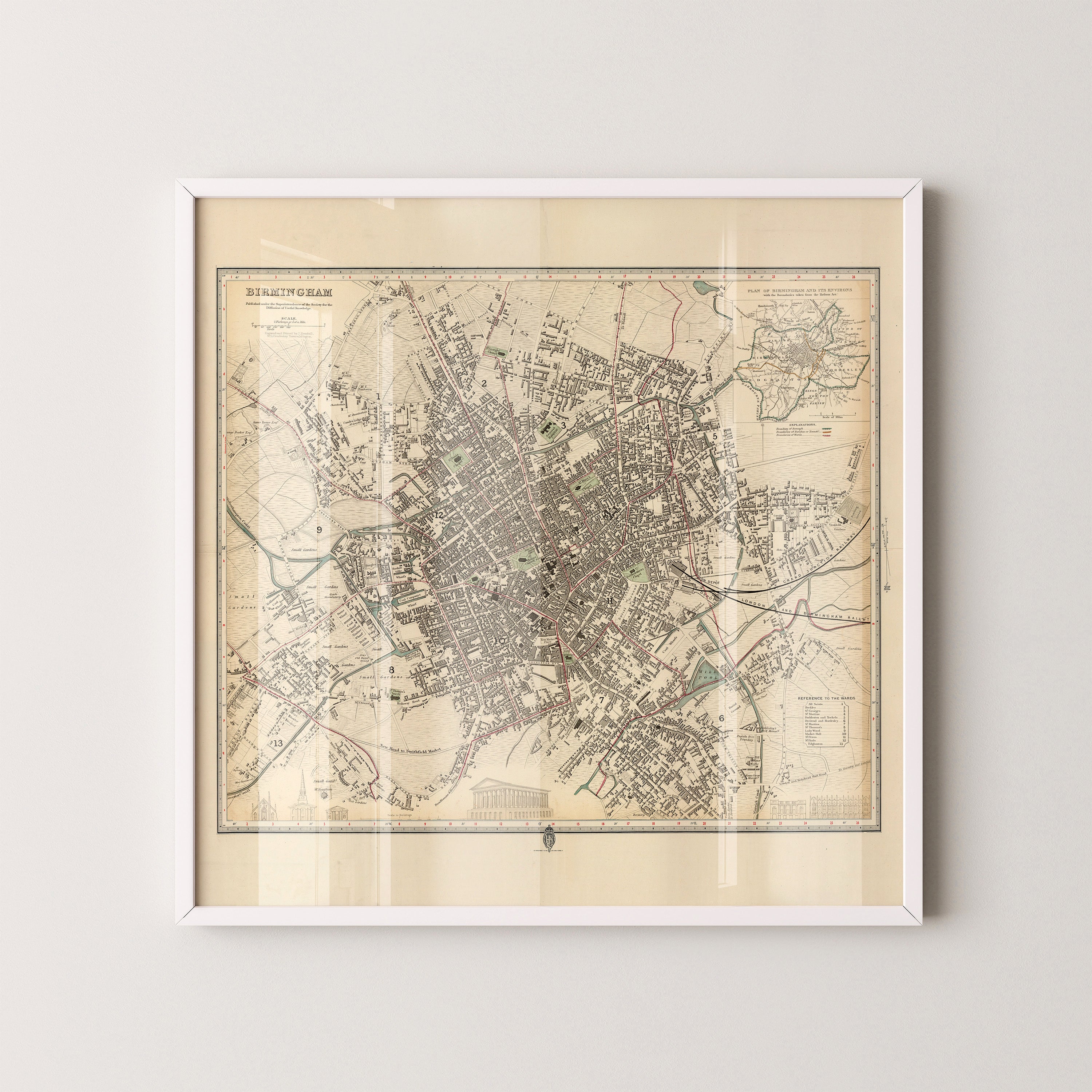 Birmingham Pop Art Map Print (square)