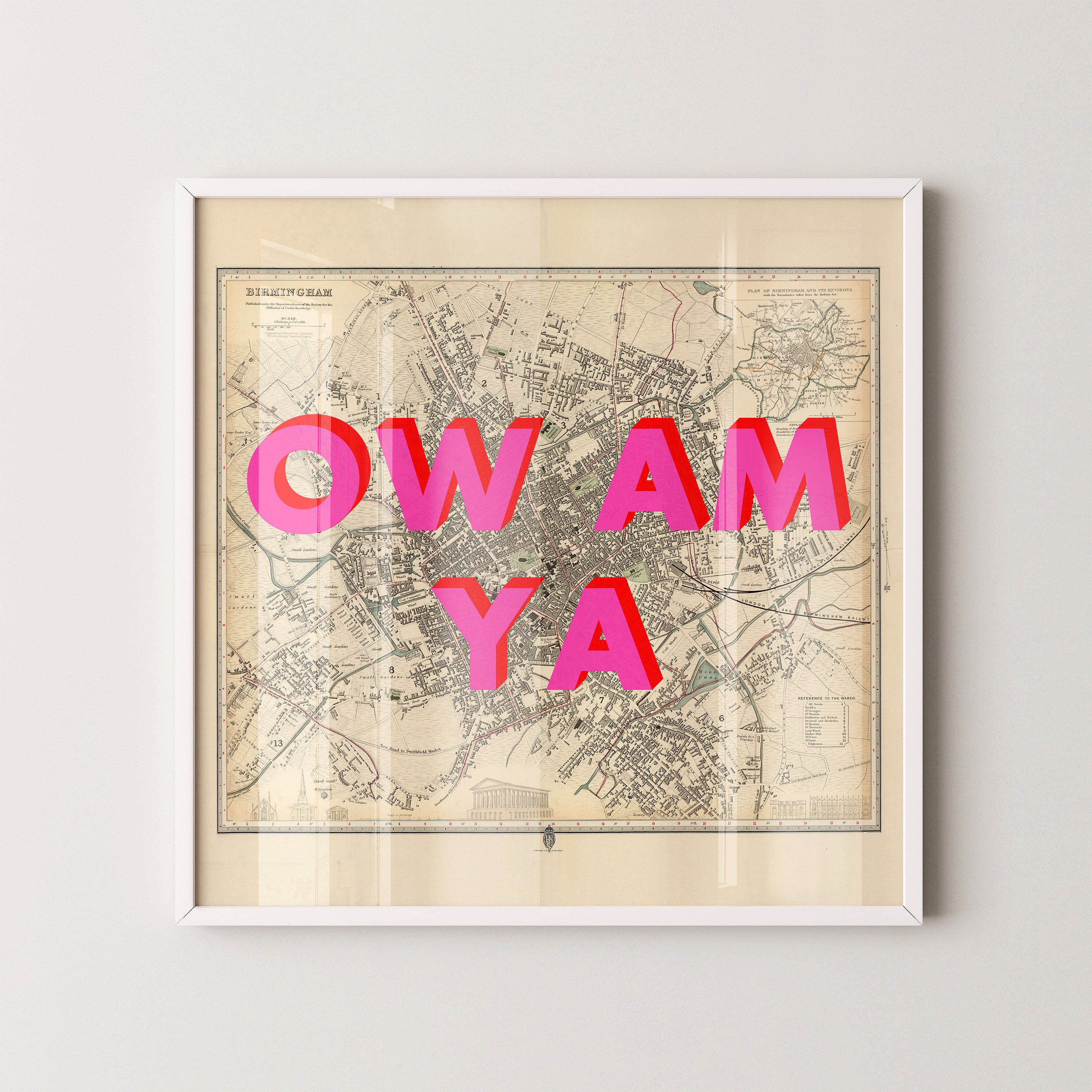 Birmingham Pop Art Map Print (square)