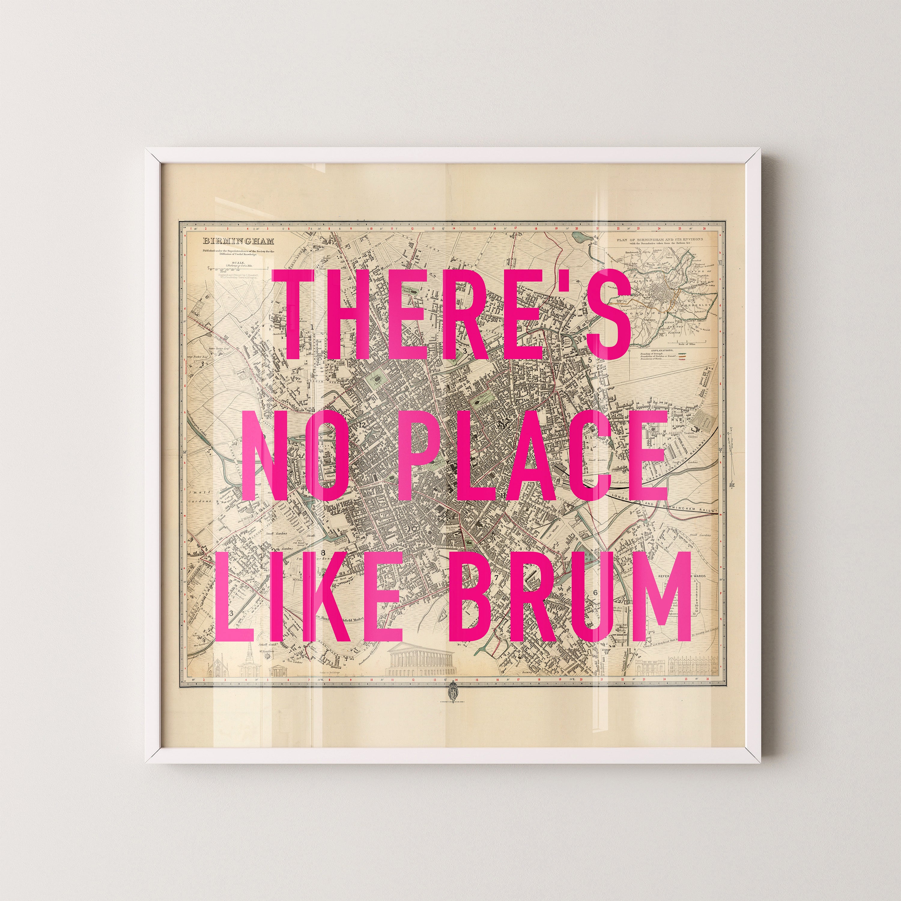 Birmingham Pop Art Map Print (square)