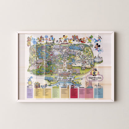 Disney World Florida Theme Park Pop Art Map Print (landscape)