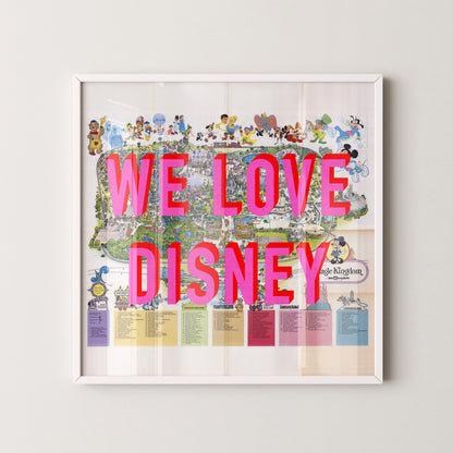 Disney World Florida Theme Park Pop Art Map Print (square)
