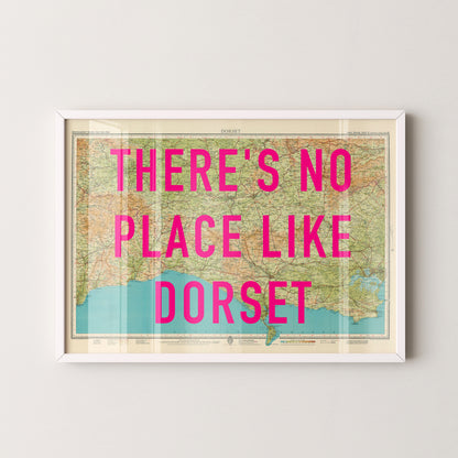 Dorset Pop Art Map Print (landscape)