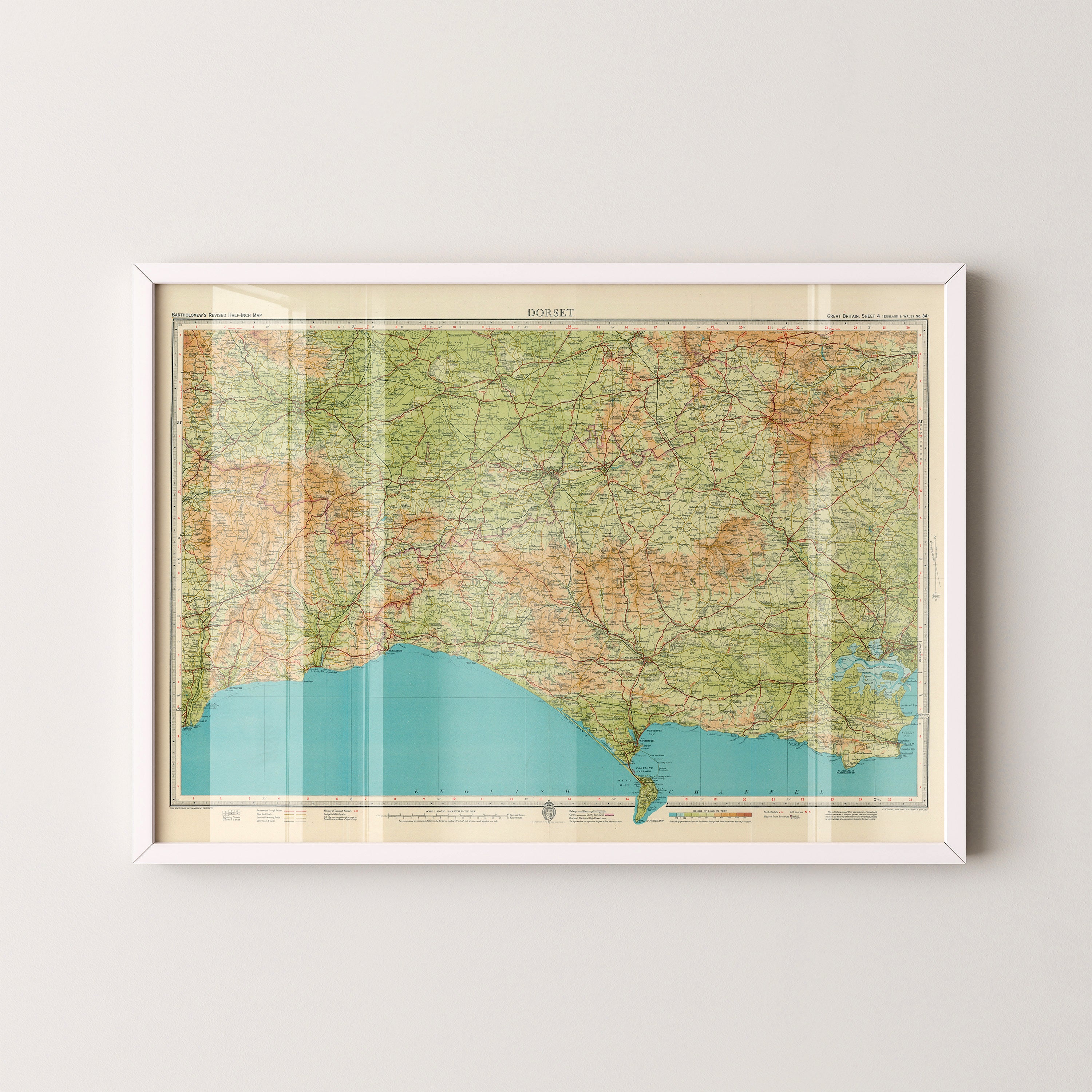 Dorset Pop Art Map Print (landscape)