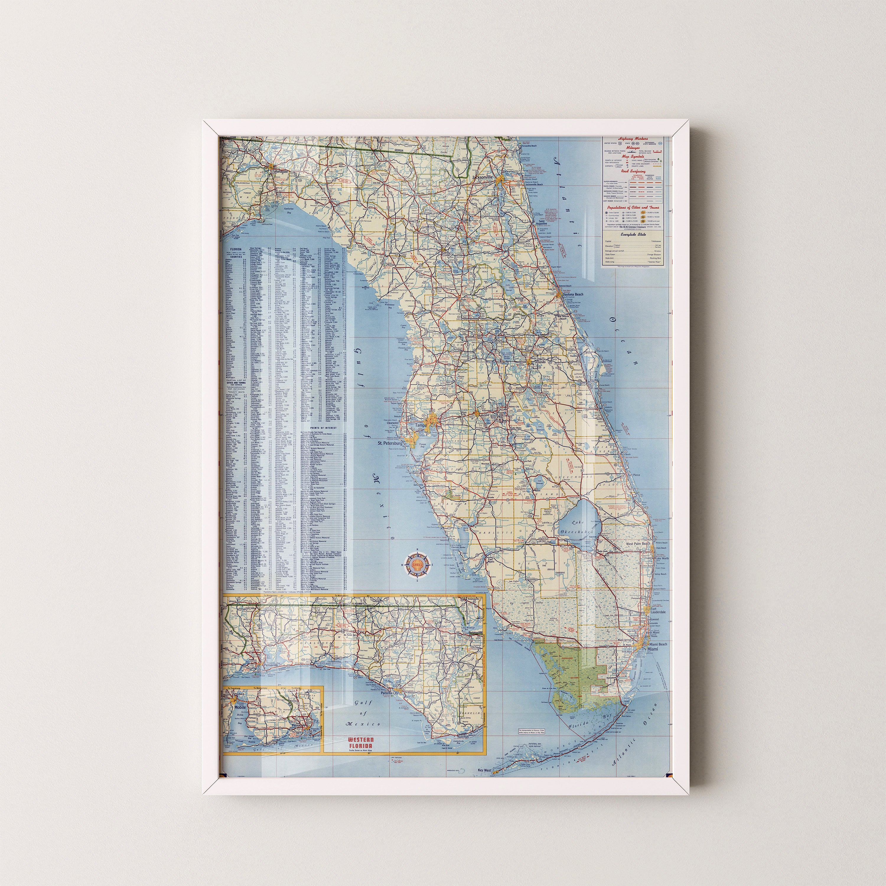 Florida Pop Art Map Print (portrait)