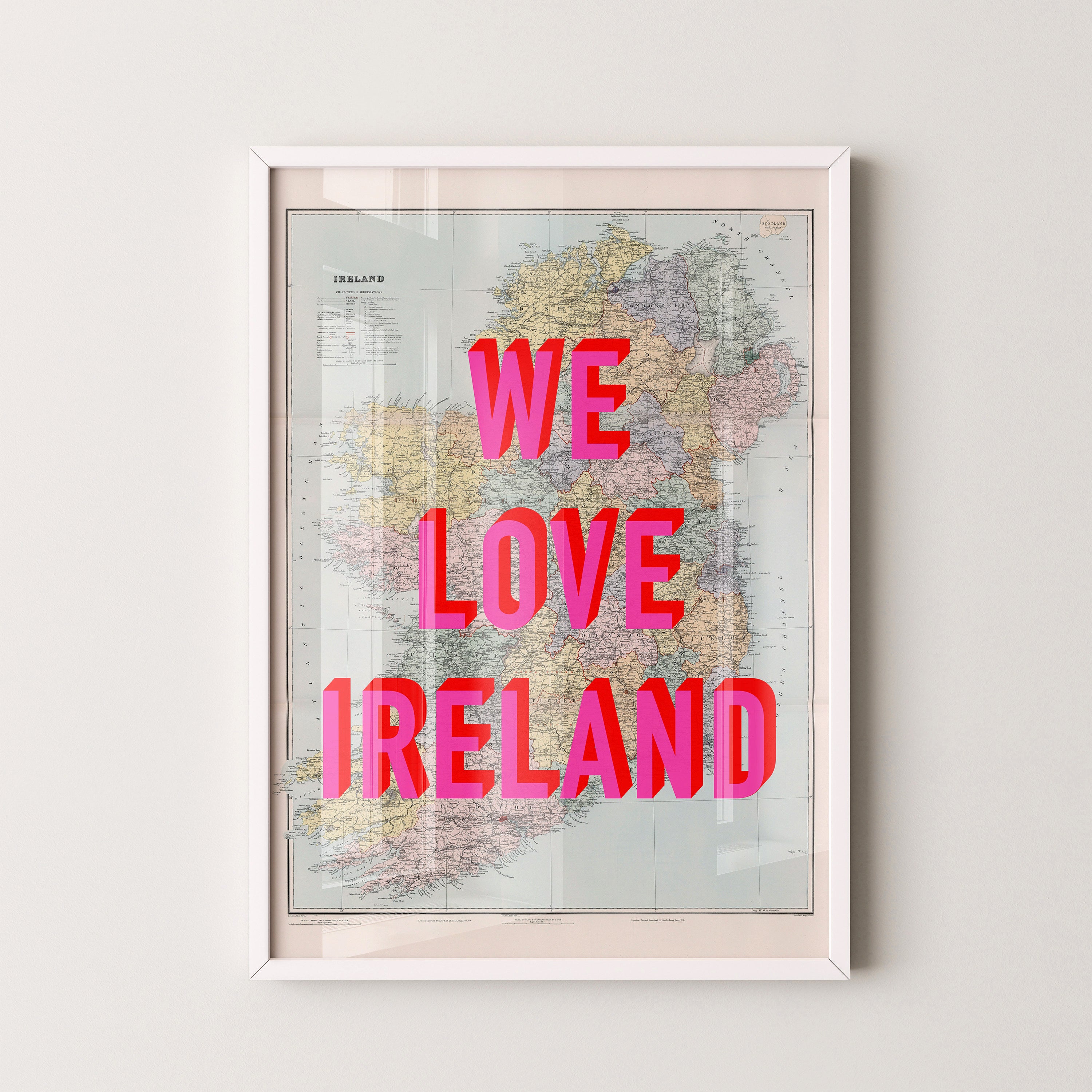 Ireland Pop Art Map Print (portrait)