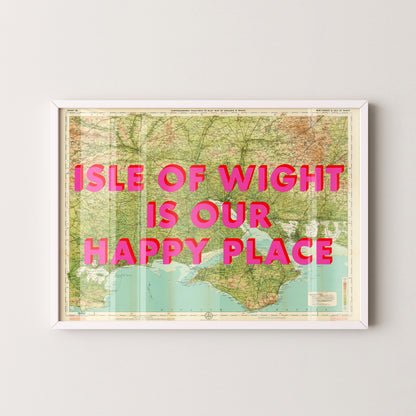 Isle Of Wight Pop Art Map Print (landscape)