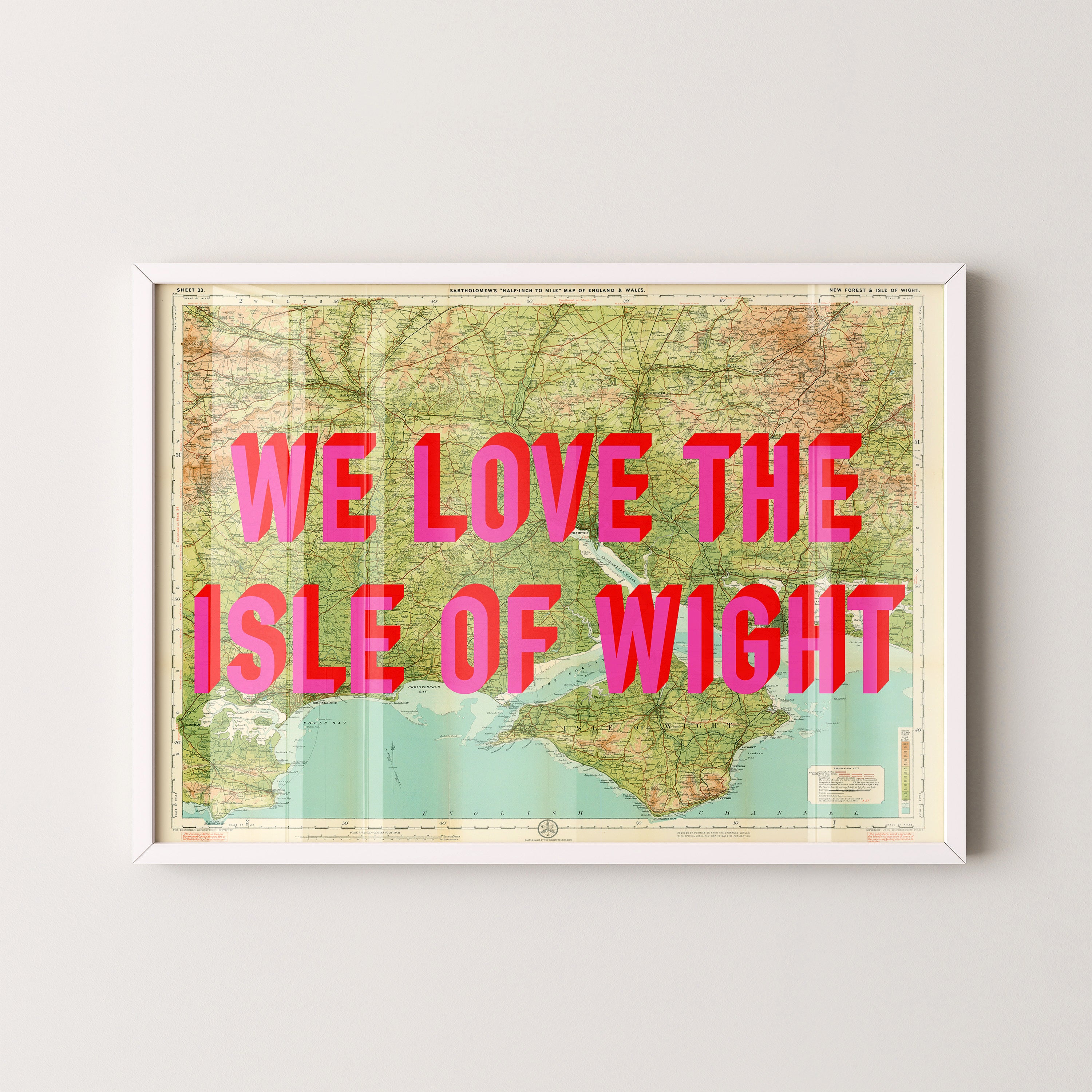 Isle Of Wight Pop Art Map Print (landscape)
