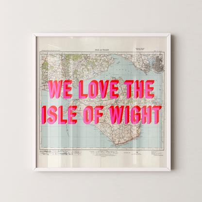 Isle Of Wight Pop Art Map Print (square)
