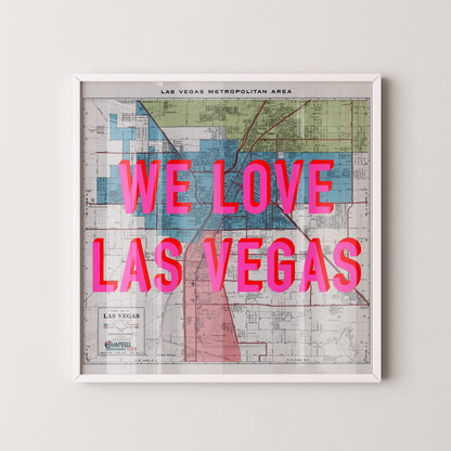 Las Vegas Pop Art Map Print (square)