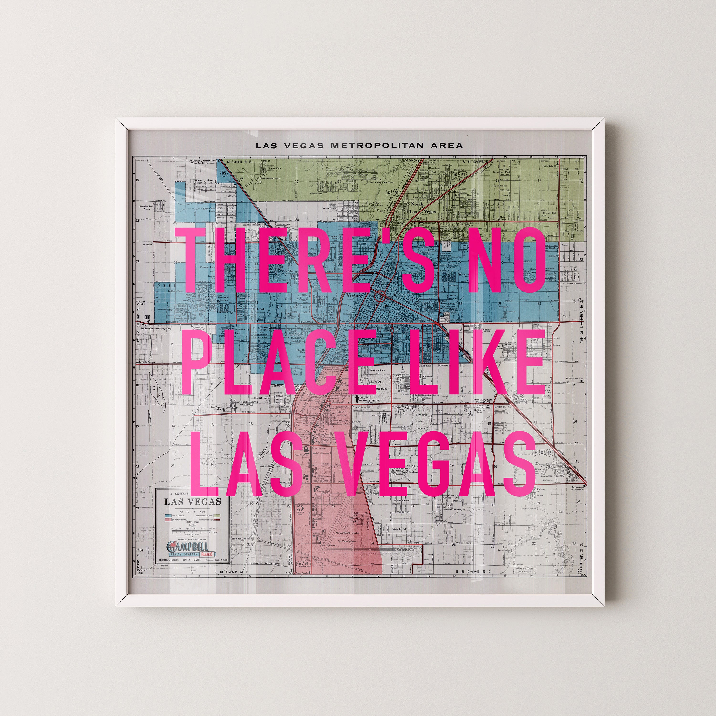 Las Vegas Pop Art Map Print (square)