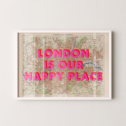London Pop Art Map Print (landscape)