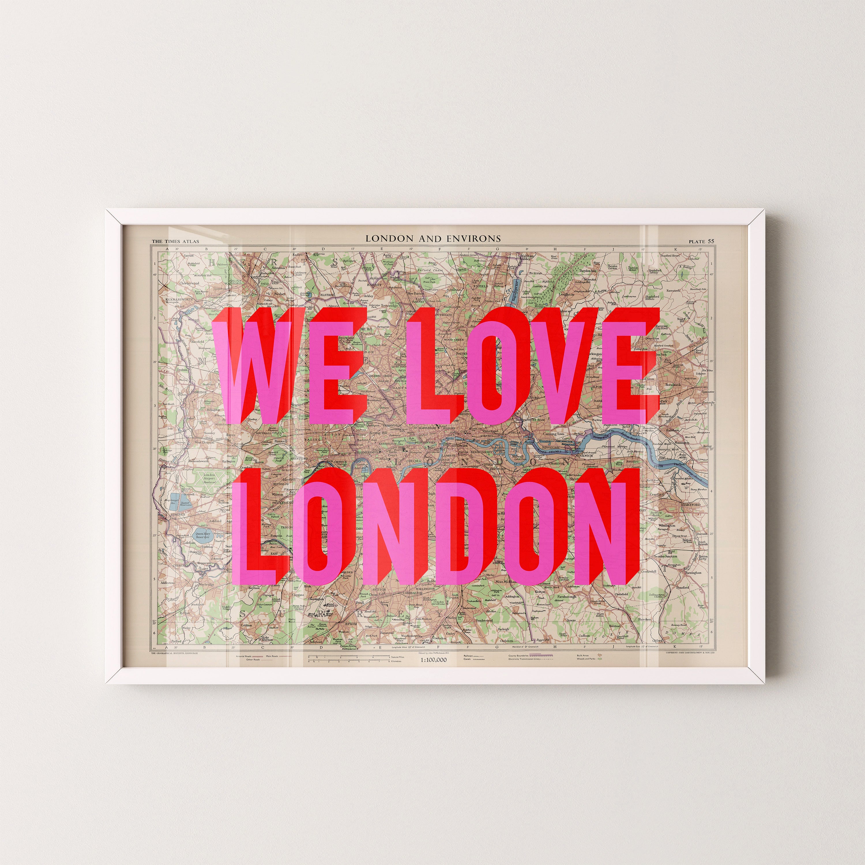 London Pop Art Map Print (landscape)