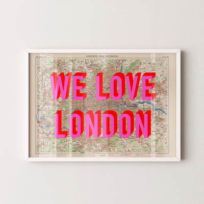 London Pop Art Map Print (landscape)
