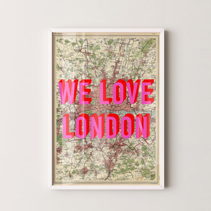 London Pop Art Map Print (portrait)