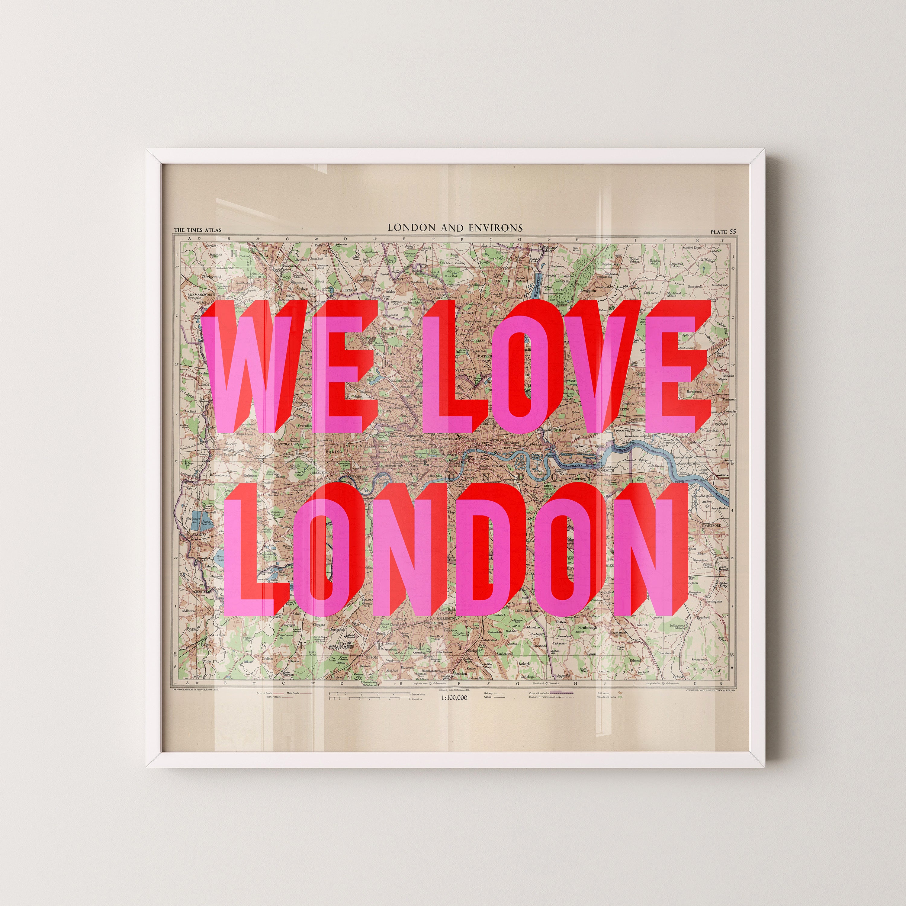 London Pop Art Map Print (square)