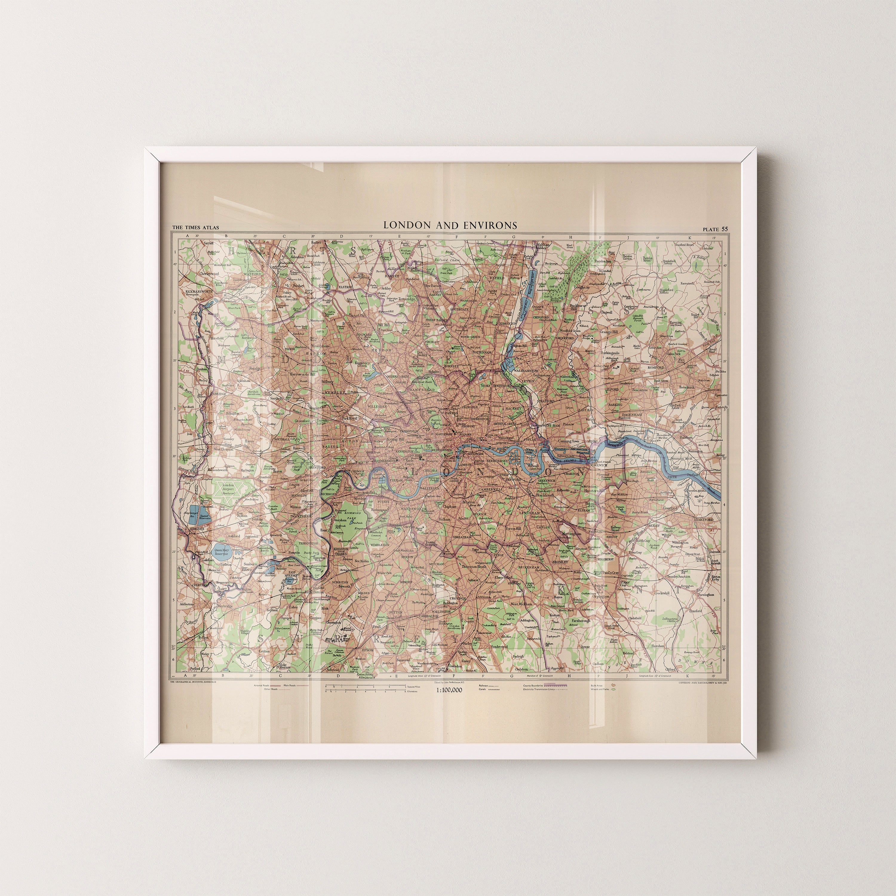 London Pop Art Map Print (square)