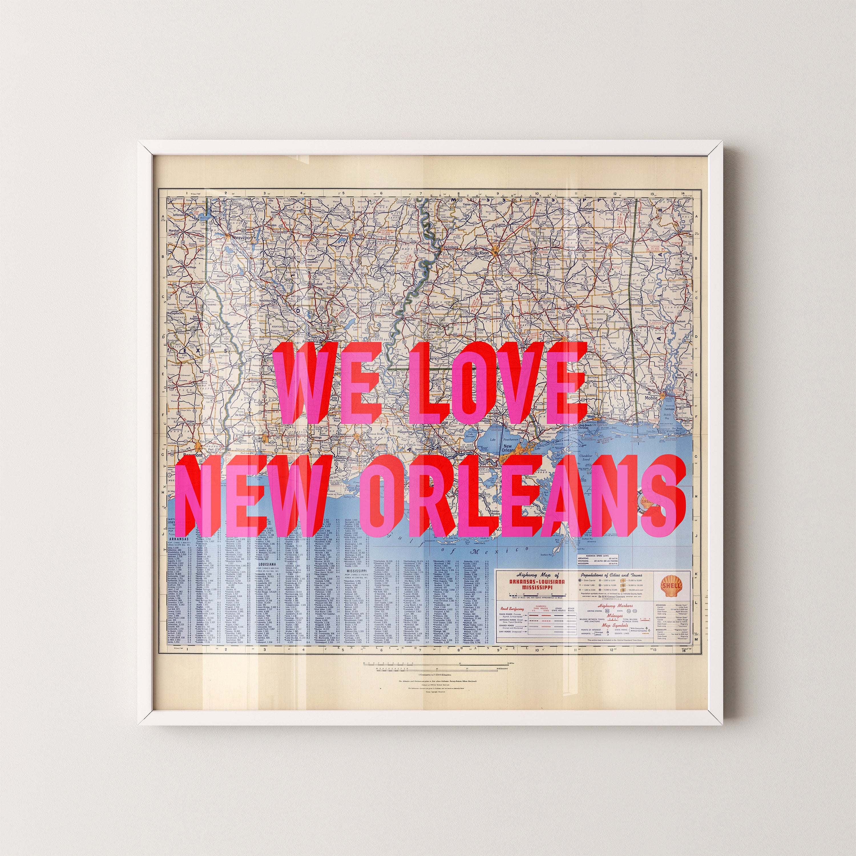 New Orleans Pop Art Map Print (square)