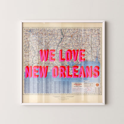 New Orleans Pop Art Map Print (square)