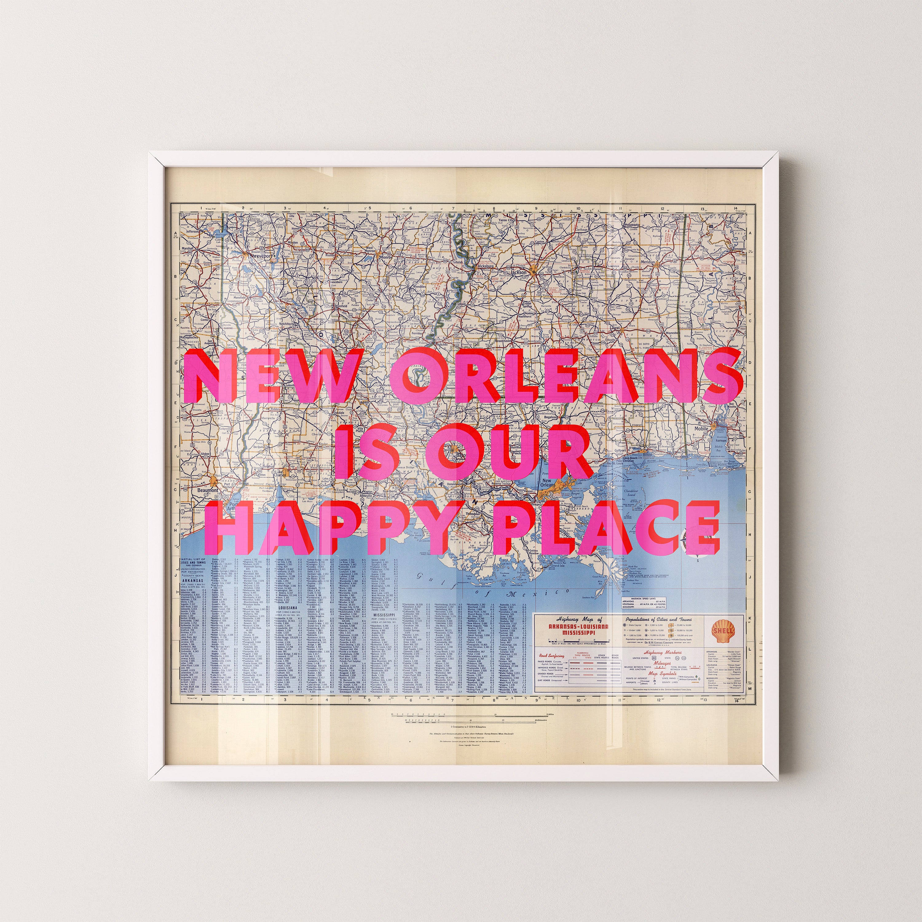 New Orleans Pop Art Map Print (square)