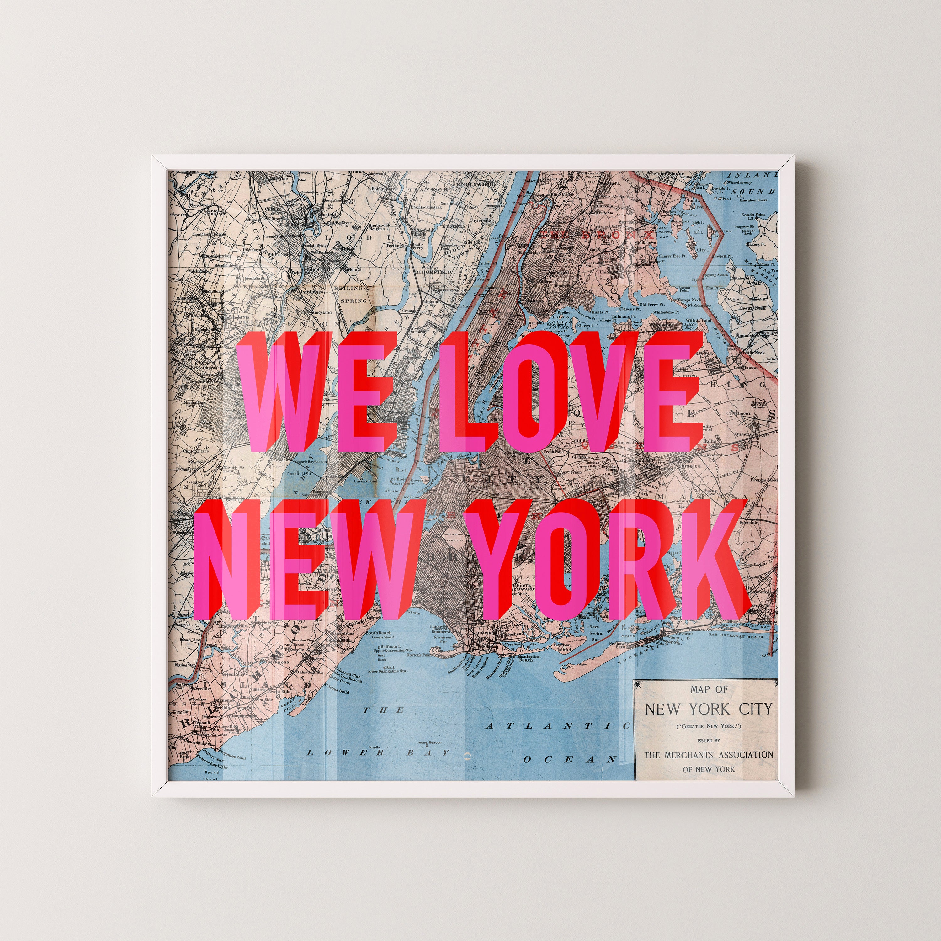 New York Pop Art Map Print (square)