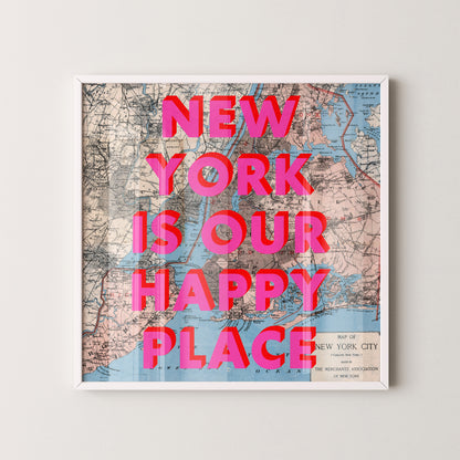 New York Pop Art Map Print (square)