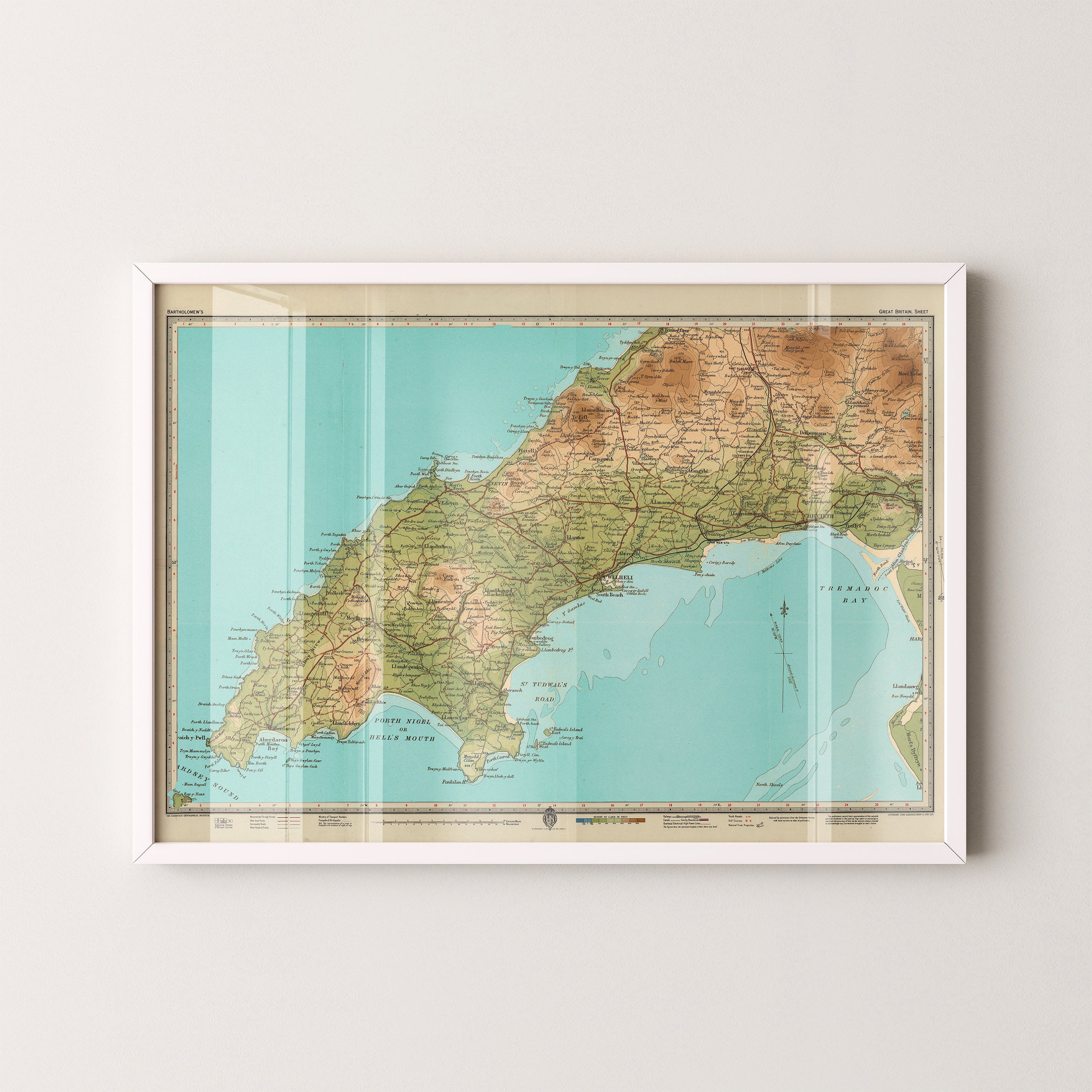 Llyn Peninsula Pop Art Map Print (landscape)